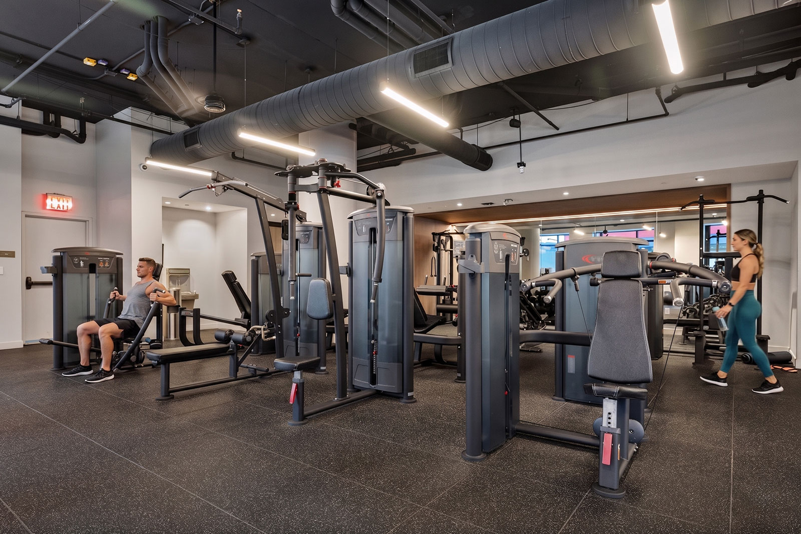 Fitness center at One Park Point apartments near Park Slope Brooklyn