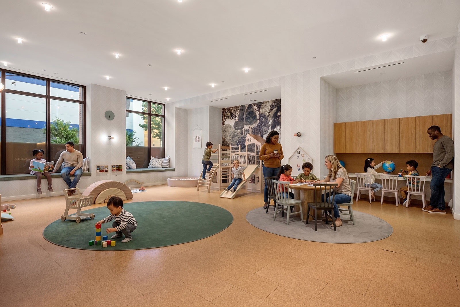 Children's playroom at family-friendly One Park Point apartments near Prospect Park